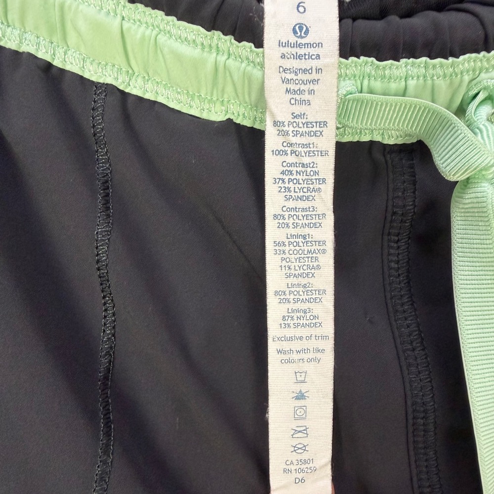 Lululemon Athletica Run Bandit Track Pants Black Mini Hyper Stripe Fresh Teal - Picture 7 of 16